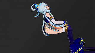 Aqua Teases with Sultry Stripdance in Steamy Fantastical Encounter