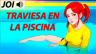 Seductive Spanish VO Strokes Naughty Pool Fantasy in Hot Joi Moment
