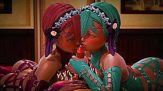 Teen Red Blue Cuties Explore Forbidden Desire in 3D Hentai Fantasy