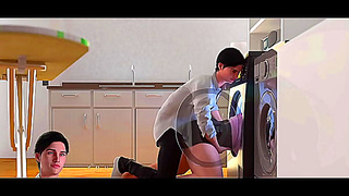 Stepmom Stuck in Washing Machine – Hot 3D Hentai Escape Turns Lewd