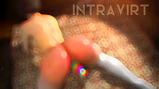 Korean Goddess Discovers Bliss with Vibrant Dildo Play in Hot 3D Fantasy