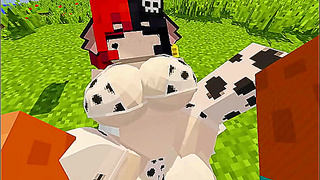 Jenny Rides Her Horny Cow Girl MILF Neighbor in Steamy Hentai Action