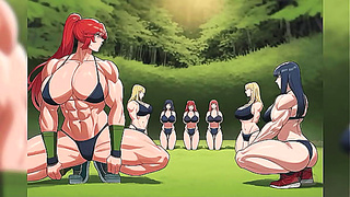 Strong Women Explore Muscular Metamorphosis in Steamy Fantasy Encounter