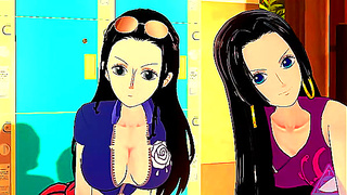 Boa Nami Tempt Fate with Sizzling Lesbian Heat in One Piece Parody