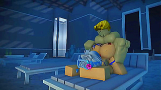 Big White Dick Dominates Roblox Gamer in Hot Hentai Action