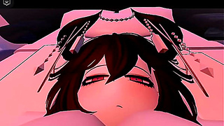 Shark Girl Dominates Steamy Roblox Encounter Under Moonlight