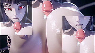 Busty Seductress Tempts Hero with Steamy Blowjob Action in Wild Encounter