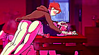 Two Busty Anime Girls Devour Huge Dick in Steamy Double Blowjob Scene