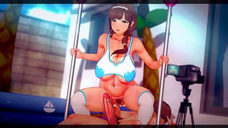 Busty Anime Dancer Seduces Crowd with Steamy Handjob Fantasy