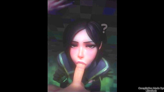 Anime Goddess Takes Giant Dick in Vintage Room Erotic Adventure