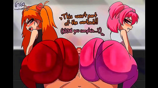 Curvy Anime Couple Shares Steamy Beach Tryst Under Glowing Sunset Skies